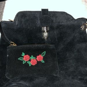 Brandy Melville Suede crossbody bag and coin purse